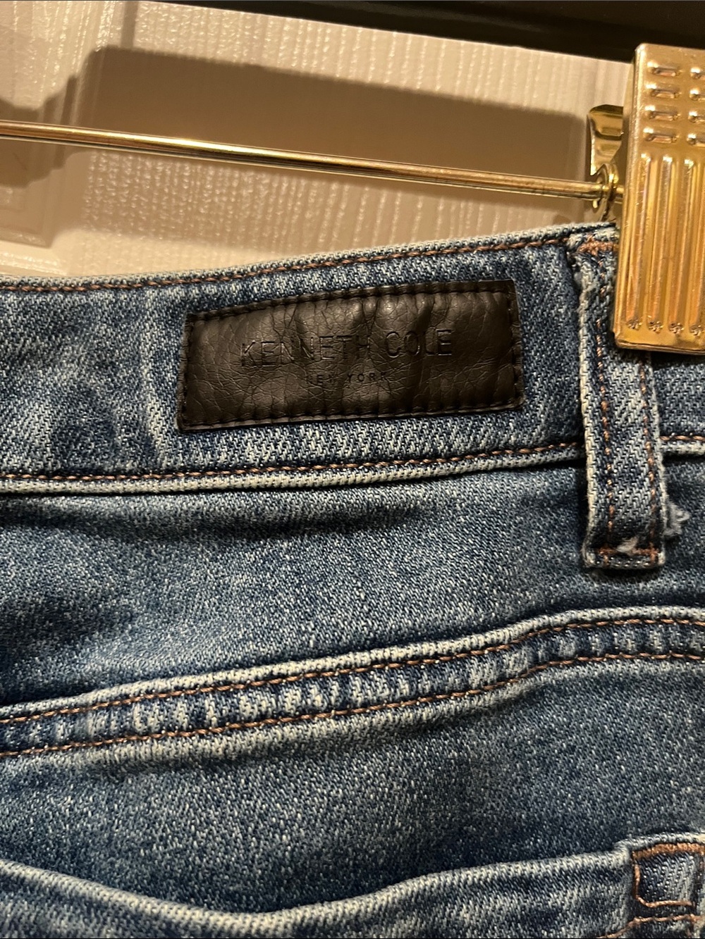 Kenneth Cole Women's Blue Straight-Leg Button-Fly Jeans - Picture 4 of 6